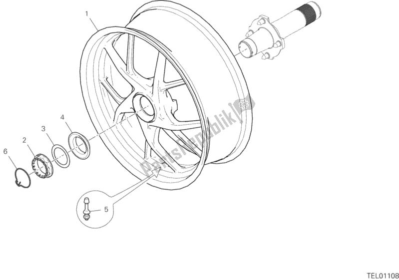 All parts for the Rear Wheel of the Ducati Multistrada 1260 S Touring 2018